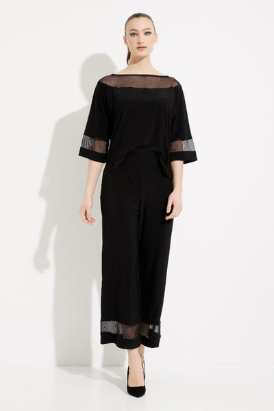 Sheer Panel Jumpsuit Style 233302 Front Walking.