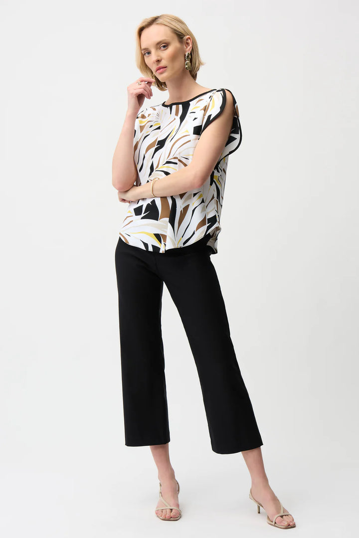 Joseph Ribkoff Soft Micro Twill Pull-On Culotte Pants Style 261024 2
