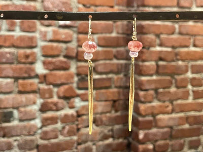 Icicle Drop Earrings with Semi Precious Stones Back.