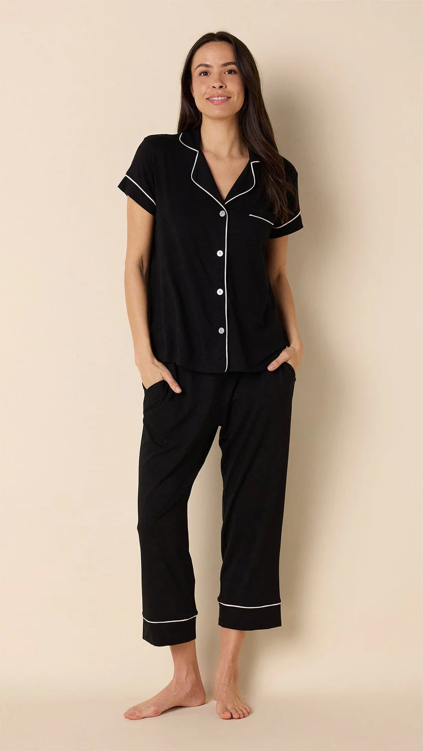 Classic Pima Knit Capri - Midnight 2