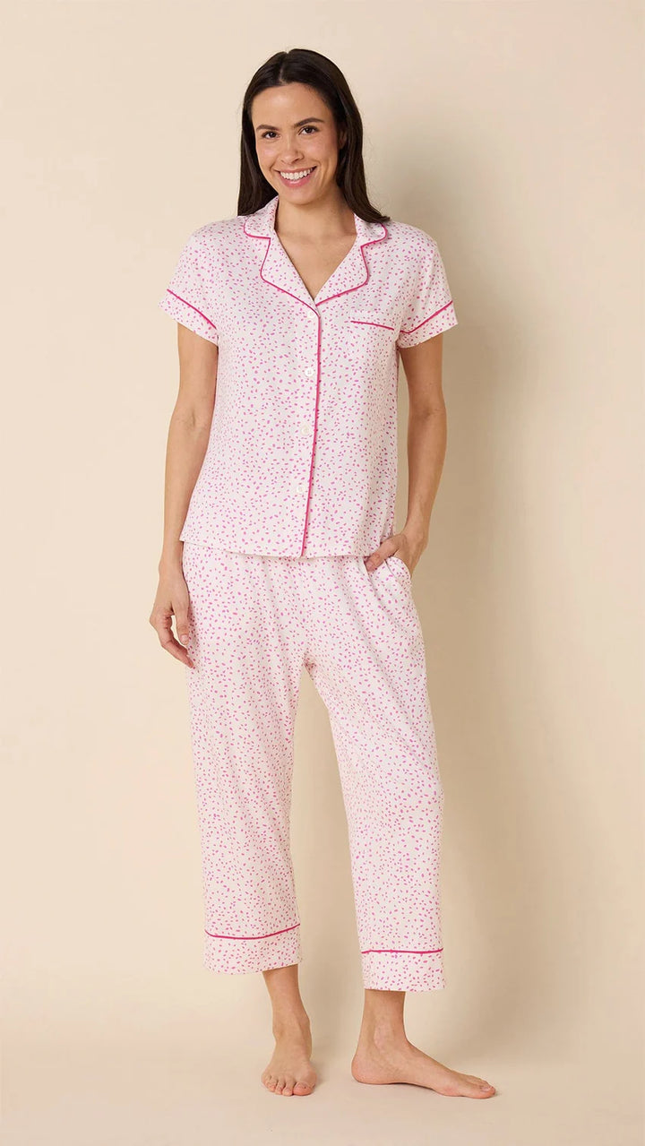 Confetti Dot Pima Knit Capri Set - Orchid 2