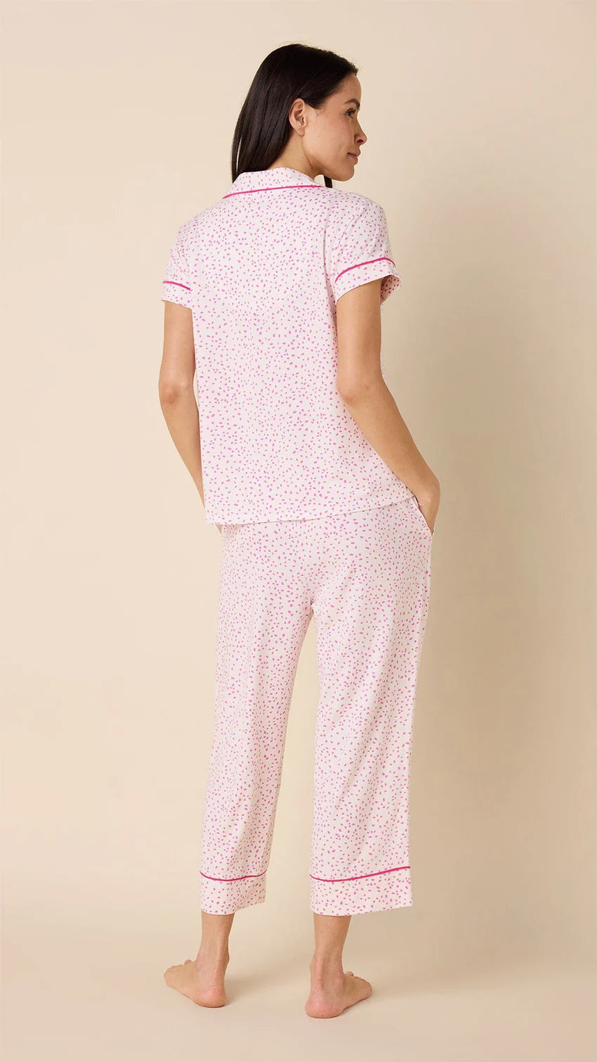 Confetti Dot Pima Knit Capri Set - Orchid 3