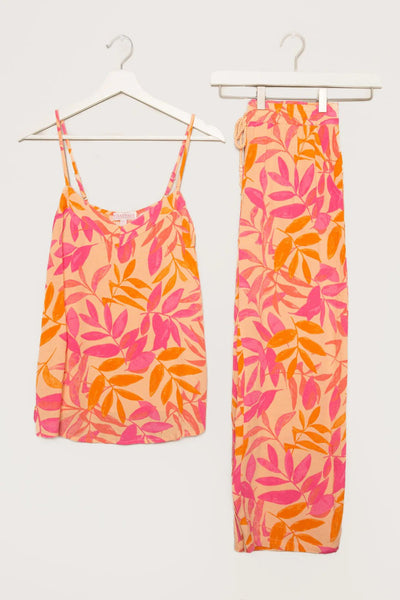 Tropical Punch Lounge Set Orange Crush on Hangers.
