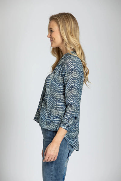 Zebra Inspired Print - Crossover Top With Tassel Side.