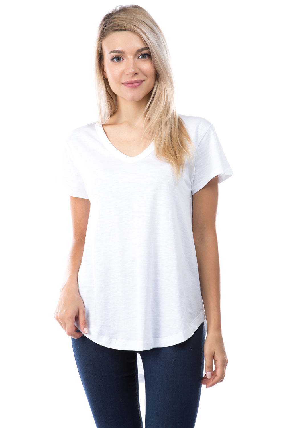 APNY High Low Tee White Front.