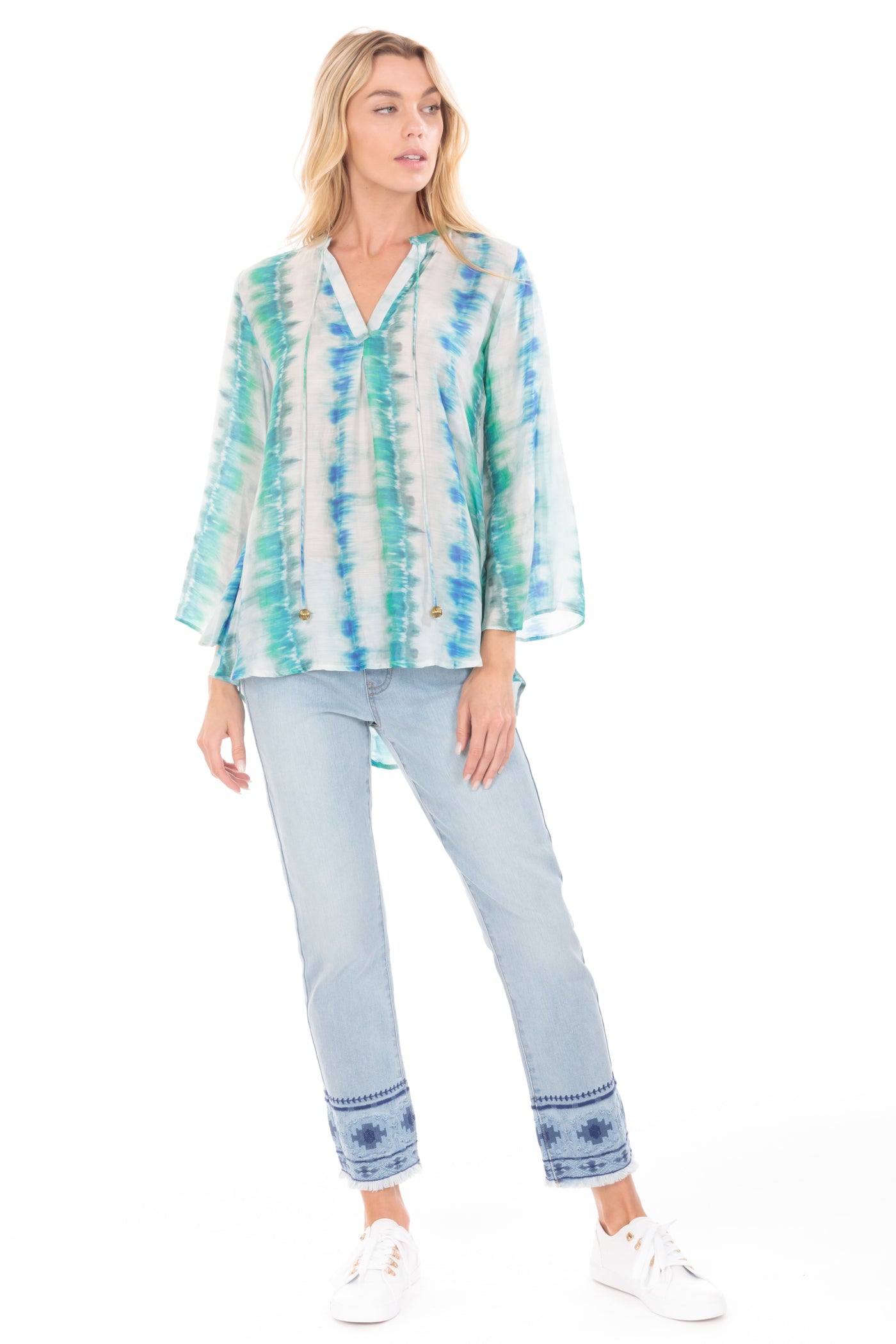 APNY Tie Dye Crepe Tunic Wide angle.
