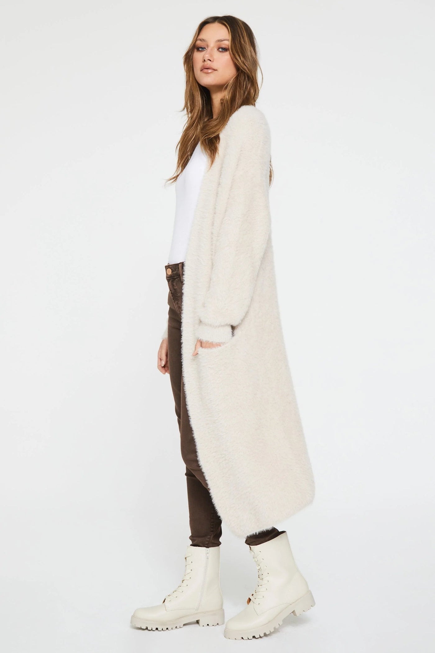 Another Love Electra Long Cardigan Side.