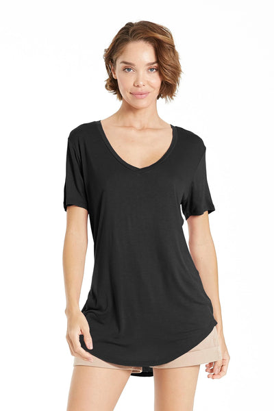 Another Love Megan Back Seam Top Black.