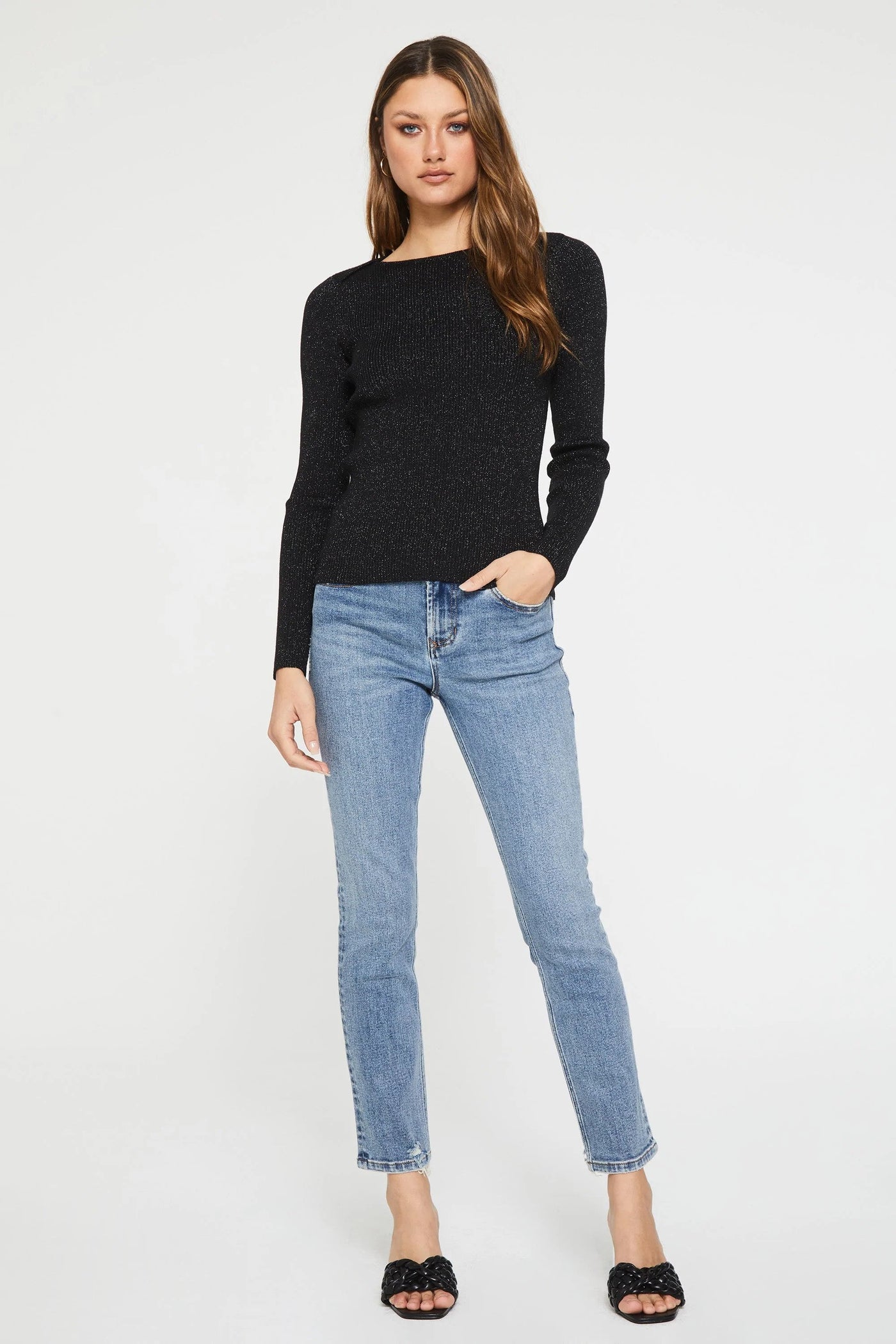 Another Love Sulema Lurex Sweater Front Full.