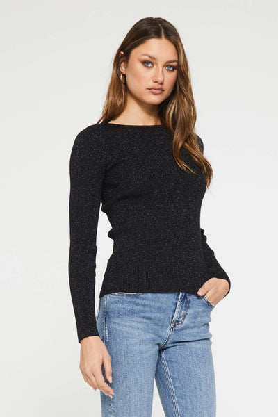 Another Love Sulema Lurex Sweater Side Pose.