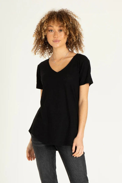 Another Love Valentina Slub Top Black
