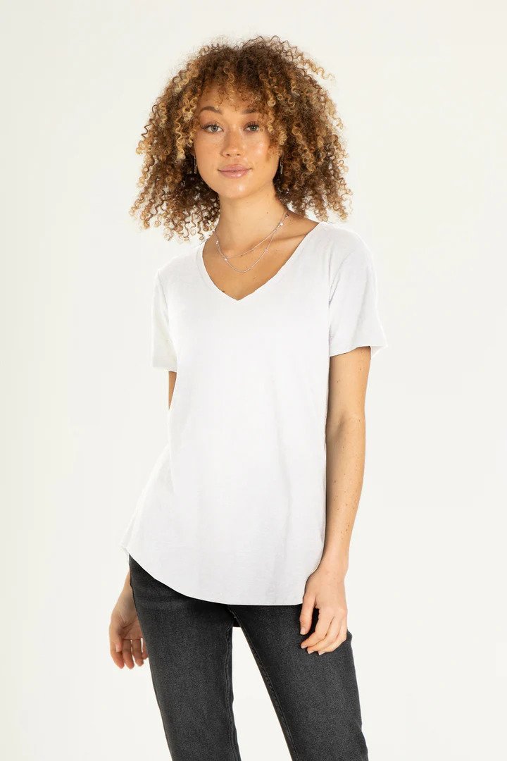 Another Love Valentina Slub Top White