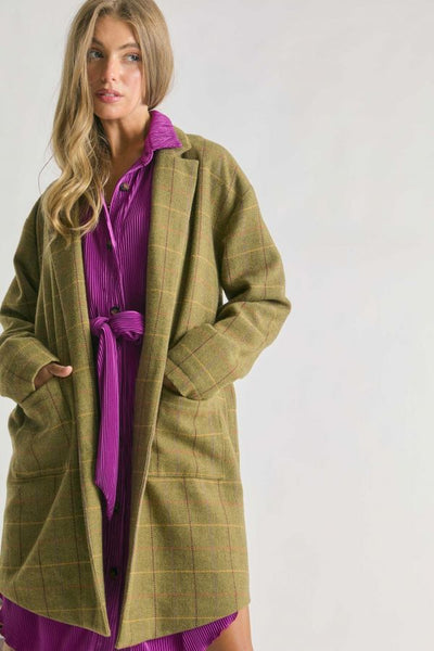 Plaid Mid-Lenght Coat