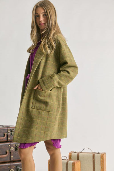 Plaid Mid-Lenght Coat