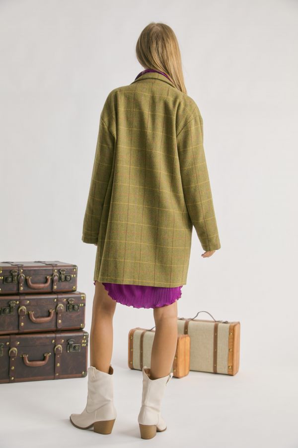 Plaid Mid-Lenght Coat