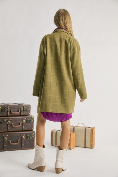 Plaid Mid-Lenght Coat