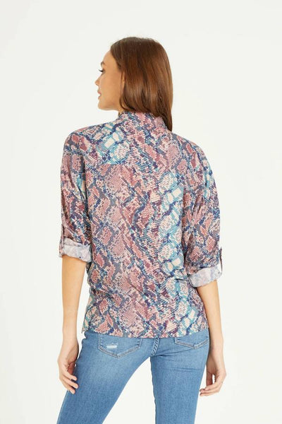 Arianna Blue Viper Top