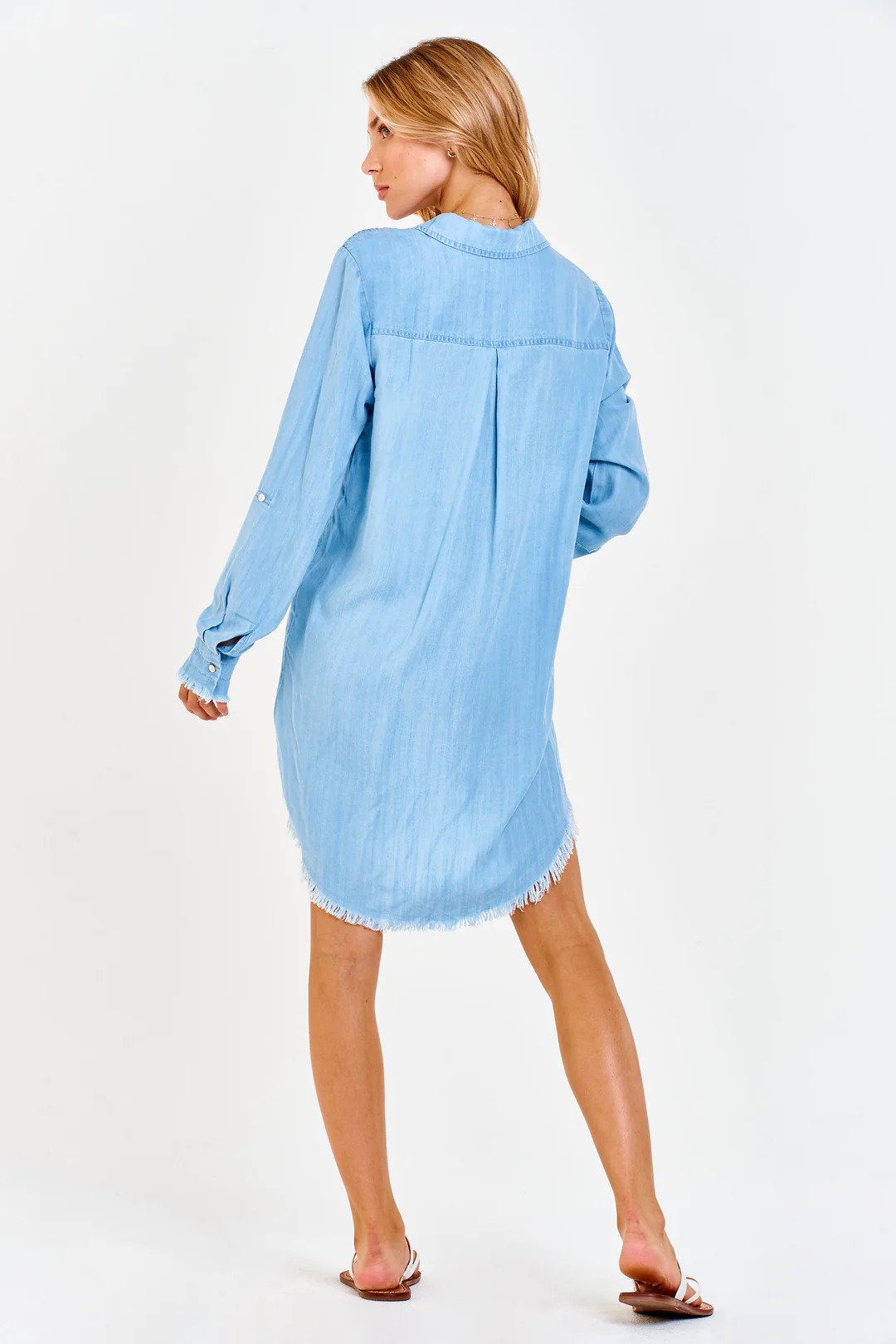 Dear John Denim Avery Button Front Dress Carolina Blue Back.