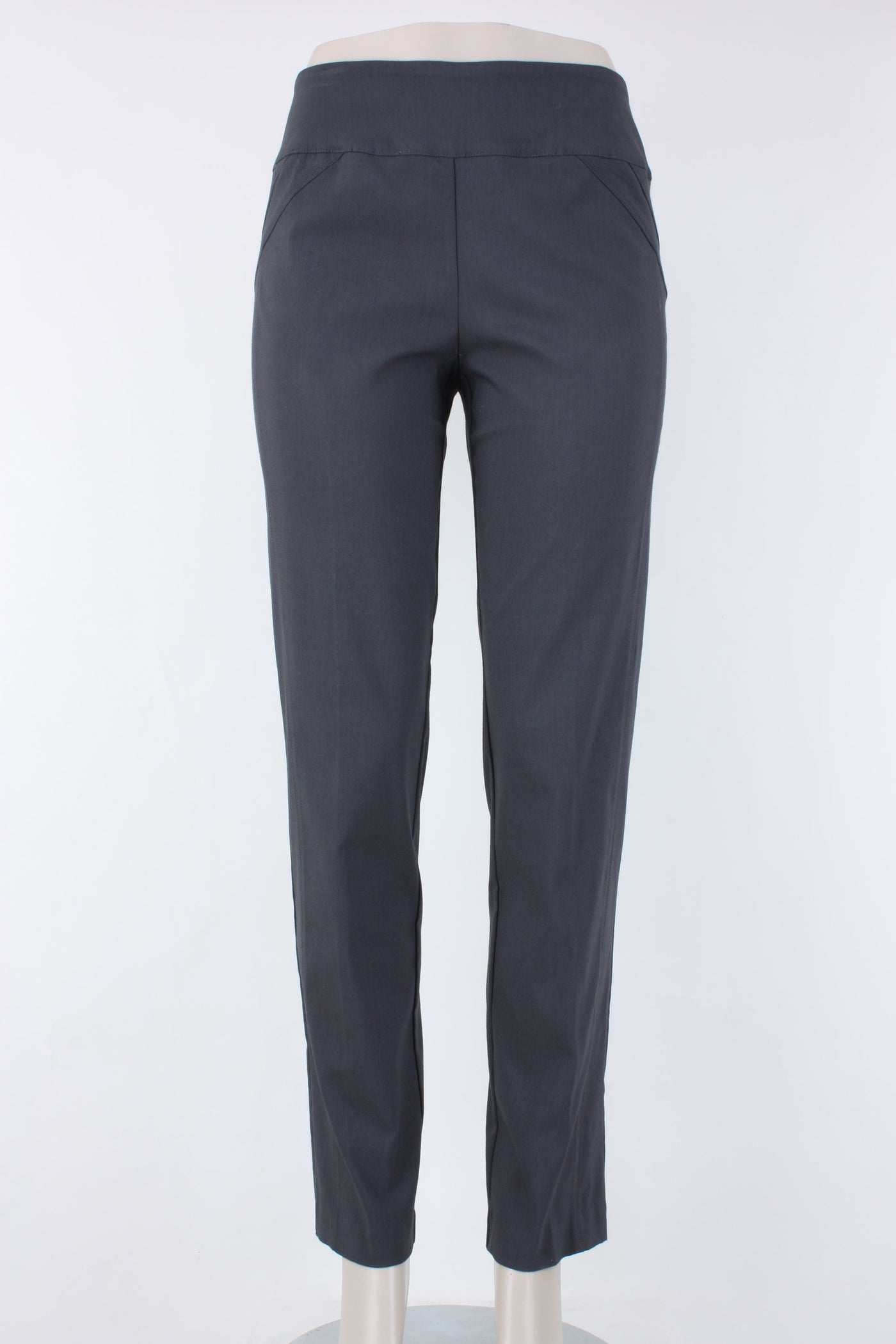 Elliott Lauren Control Stretch Pull-on Ankle Pant in gunmetal, Village Vogue.