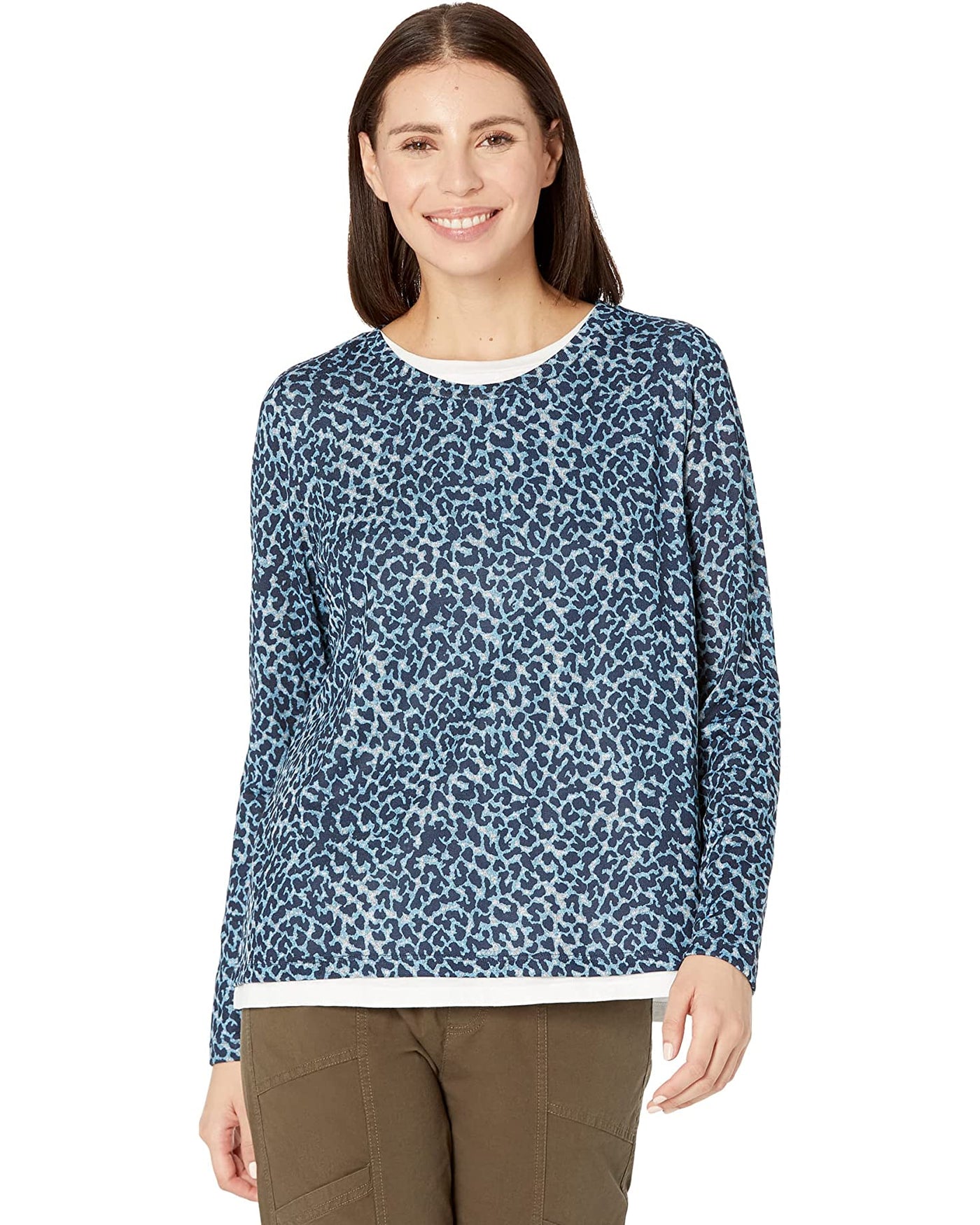 Elliott Lauren Double Layer Spot-On Animal Print Top Front.