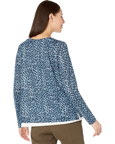 Elliott Lauren Double Layer Spot-On Animal Print Top Back.