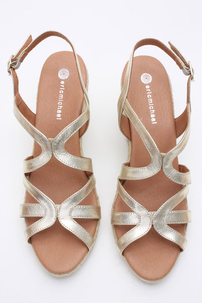 Eric Michael Lindsey Wedge Sandal Cosmos Gold