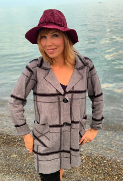 Ethyl Carly Blazer Sweater Paradiso Pose.