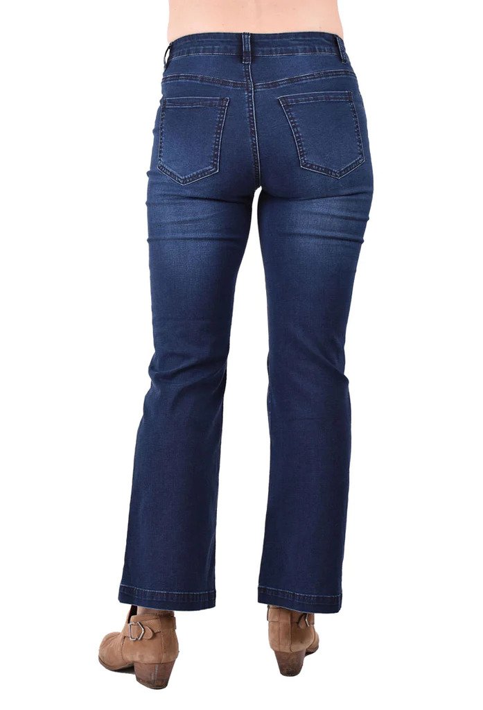 Ethyl The Mago Flare Leg Jean Back.