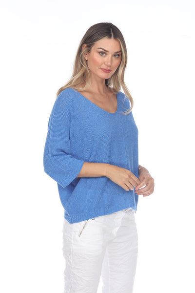 Flora Ashley Knit Lurex Sweater Royal Blue Side.