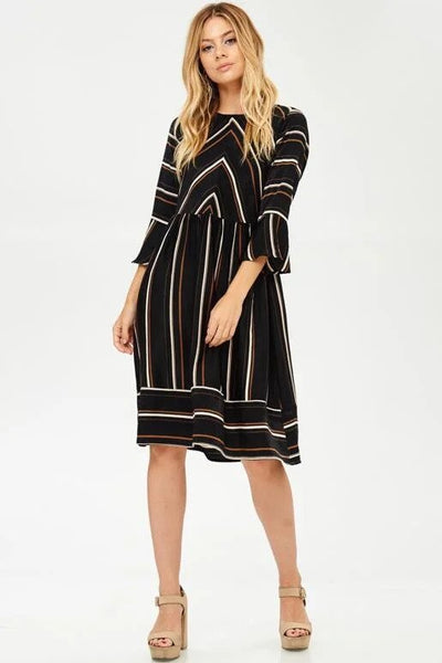 Hailey & Co Multi Stripe Dress Front.