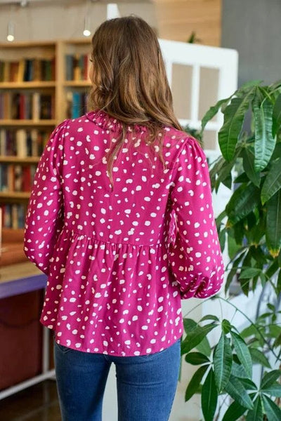 Hailey & Co Ruffle Neck Blouse Back.