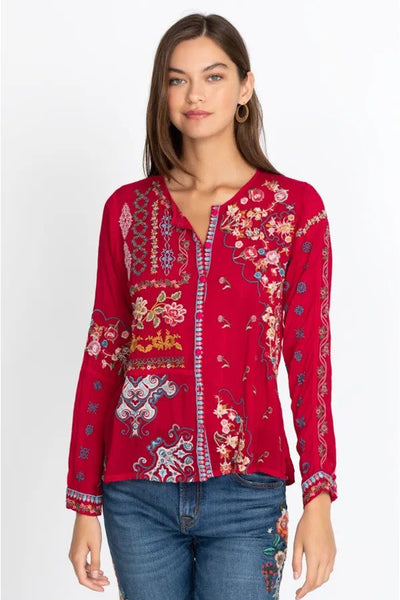 Johnny Was Endora Blouse Cherries Jubilie Front.