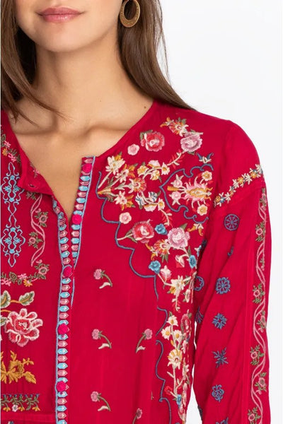Johnny Was Endora Blouse Cherries Jubilie Close-up.