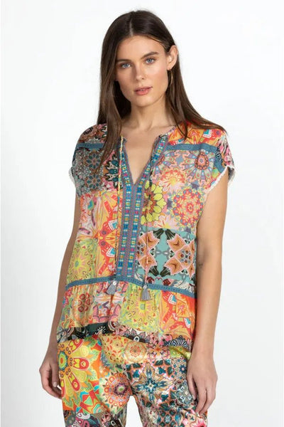 Johnny Was Kaleida Paise Blouse Front.