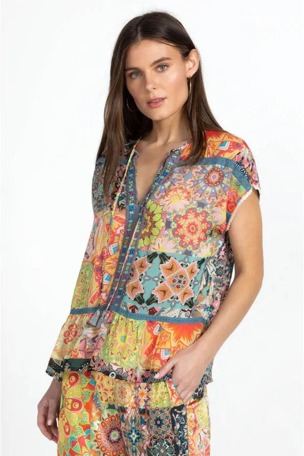 Johnny Was Kaleida Paise Blouse Side.
