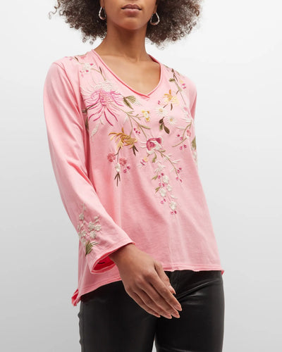 Johnny Was Mei Relaxed Everyday Long Tee Front.