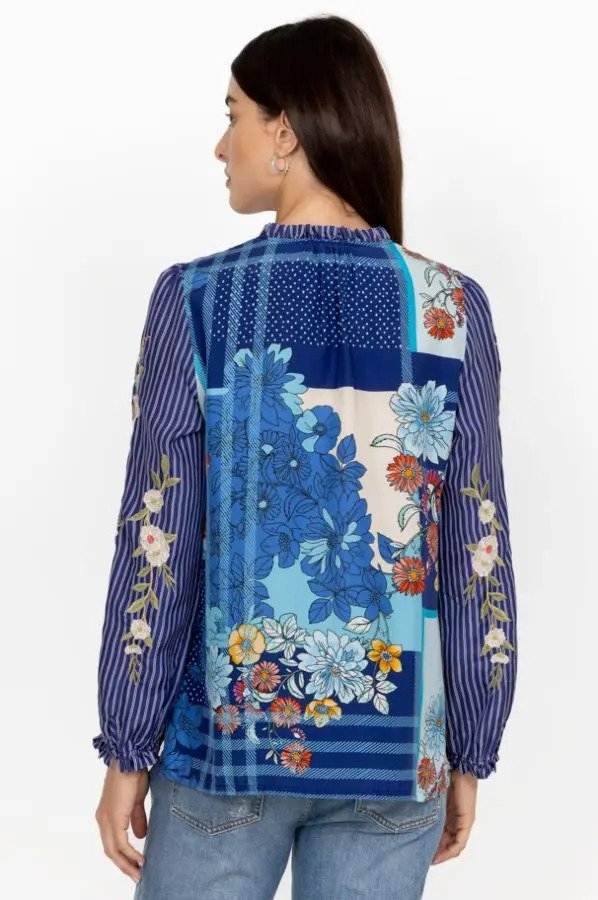 Johnny Was Nalina Ruffle Scarf Back Blouse Back.