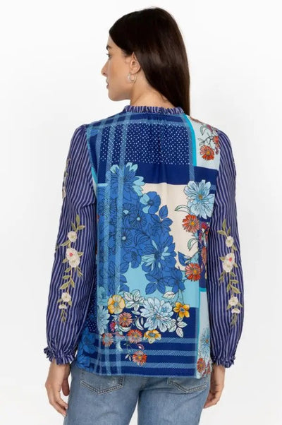 Johnny Was Nalina Ruffle Scarf Back Blouse Back.