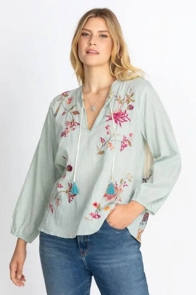 Johnny Was Viviana Effortless Scarf Blouse at Village Vogue