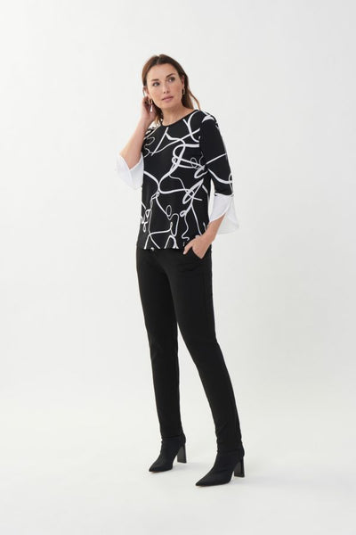Joseph Ribkoff Abstract Sleeve Top Style 223028 Full.