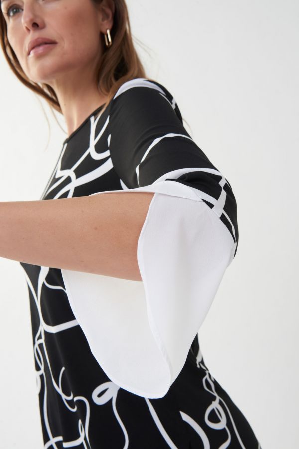 Joseph Ribkoff Abstract Sleeve Top Style 223028 Sleeve Detail.
