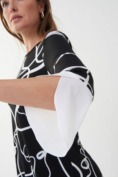Joseph Ribkoff Abstract Sleeve Top Style 223028 Sleeve Detail.
