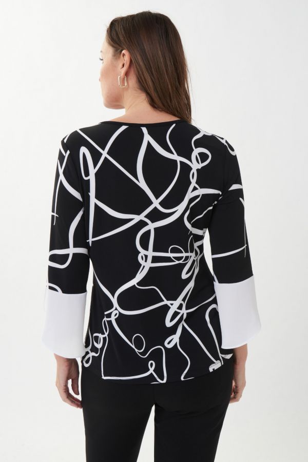 Joseph Ribkoff Abstract Sleeve Top Style 223028 Back.