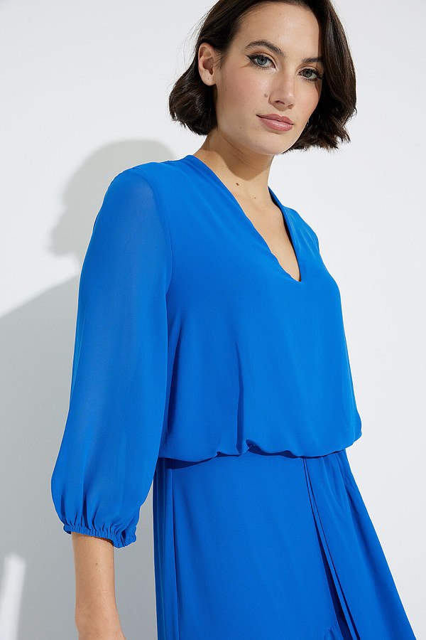 Joseph Ribkoff Chiffon Midi Dress Style 231183 Close-up.