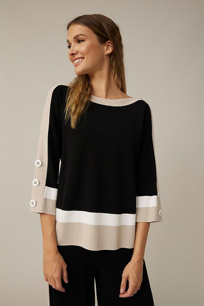 Joseph Ribkoff Color Block Sweater Style 221916