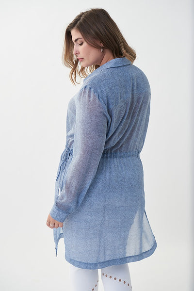 Joseph Ribkoff Denim Inspired Blouse Style 222072 Back.