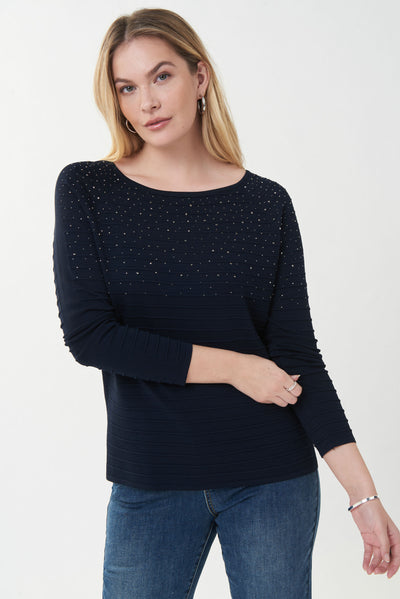 Joseph Ribkoff Embellished Sweater Style 223955 Front.