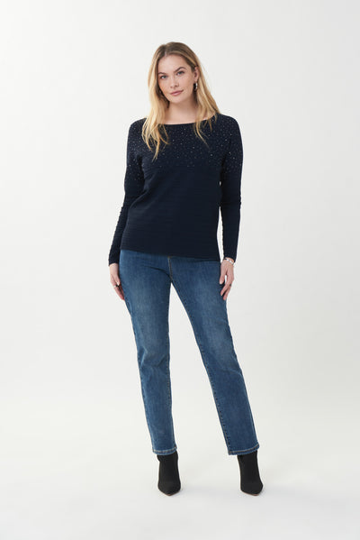 Joseph Ribkoff Embellished Sweater Style 223955 Full.