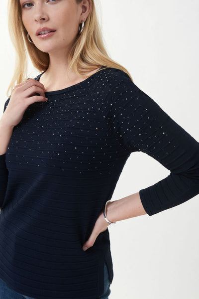 Joseph Ribkoff Embellished Sweater Style 223955 Side.