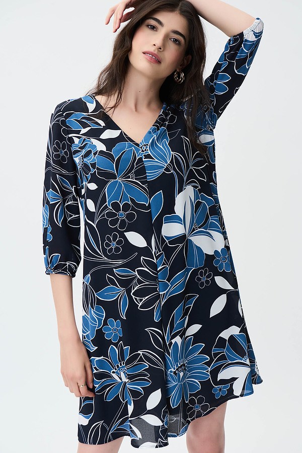 Joseph Ribkoff Floral Print Sheath Dress Style 231099 Front Close-up.